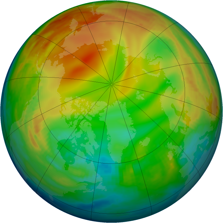 Arctic ozone map for 11 January 1998